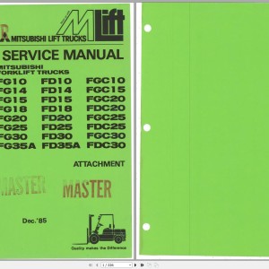 Mitsubishi FGC20 Schematic Operation & Maintenance Service Manual