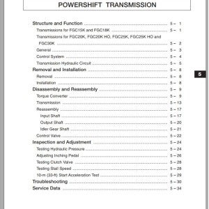 Mitsubishi FGC20K FGC20K HO FGC25K HO Schematic Service Manual