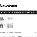 Mitsubishi FGC20N HO FGC25N HO Operation & Maintenance Service Manual