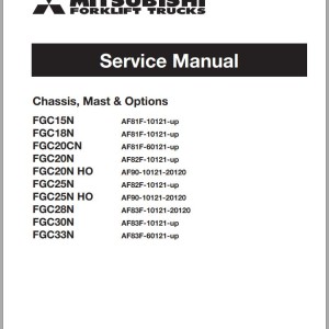 Mitsubishi FGC20N HO FGC25N HO Operation & Maintenance Service Manual