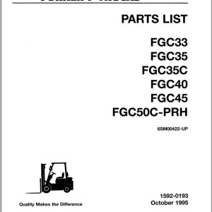 Mitsubishi FGC33 FGC35 FGC35C FGC40 FGC45 FGC50C-PRH Spare Parts Catalog 1592-0193