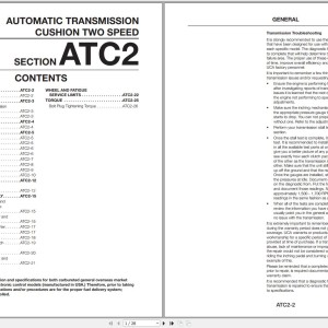 Mitsubishi FGC35CN FGC40CN Operation & Maintenance Service Manual OMFAA-AC1F2-200