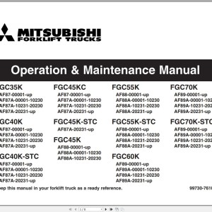 Mitsubishi FGC40K STC Schematic Operation & Maintenance Manual