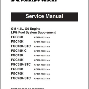 Mitsubishi FGC45K C Operation & Maintenance Service Manual