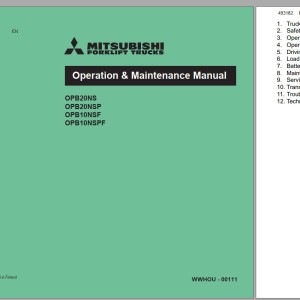 Mitsubishi OPB10NSPF Schematic Operation & Maintenance Service Manual