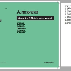 Mitsubishi OPB20NEXP Schematic Operation & Maintenance Service Manual