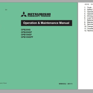 Mitsubishi OPB20NS OPB20NSP Schematic Operation & Maintenance Service Manual