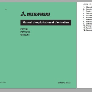 Mitsubishi OPB20NT Schematic Operation & Maintenance Service Manual