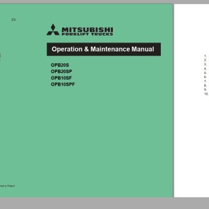 Mitsubishi OPB20S OPB20SP Schematic Operation & Maintenance Service Manual