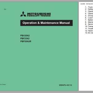 Mitsubishi PBF25N2 Schematic Operation & Maintenance Service Manual