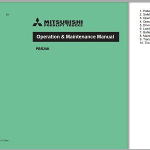 Mitsubishi PBR20K Schematic Operation & Maintenance Service Manual