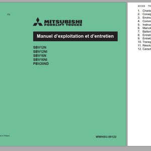 Mitsubishi PBV20ND Schematic Operation & Maintenance Service Manual