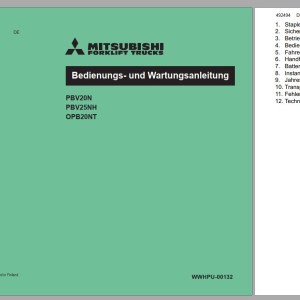 Mitsubishi PBV25NH Schematic Operation & Maintenance Service Manual