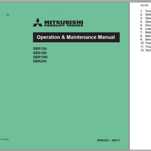 Mitsubishi SBR20N Schematic Operation & Maintenance Service Manual