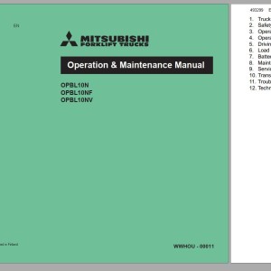 Mitsubishi OPBL10N OPBL10NF OPBL10NV Schematic Operation & Maintenance Service Manual