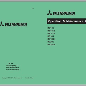 Mitsubishi RB14KC RB14XC RB14XE Schematic Operation & Maintenance Service Manual