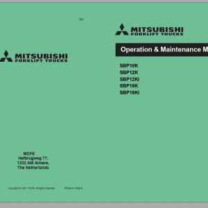 Mitsubishi SBP10K SBP12K SBP12KI SBP16K SBP16KI Schematic Operation & Maintenance Service Manual