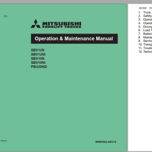 Mitsubishi SBV12N SBV12NI SBV12NS Operation & Maintenance Service Manual