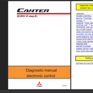 Mitsubishi FUSO Canter EURO VI Step-E Electronic Control Diagnostic Manual