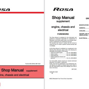 Mitsubishi Truck and Bus FUSO ROSA BE637 BE639 Shop Manual 00ELB0092