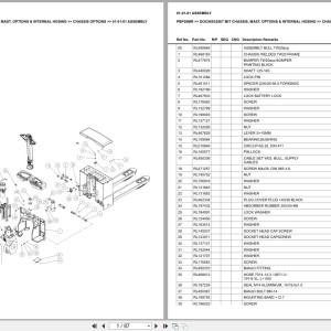 Mitsubishi PBP20MR Chassis Mast Options Internal Hosing Europe Parts Catalog DOC00032567