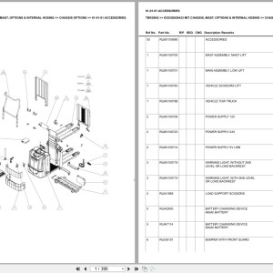 Mitsubishi TBR30N2 Chassis Mast Options Internal Hosing Europe Parts Catalog DOC00039433