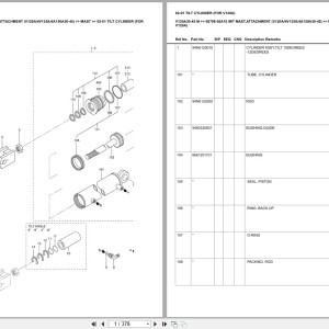 Mitsubishi V120A30-45 M Mast Attachment (V120A4V135A4A150A30-45) Europe Parts Catalog 98798-92A10