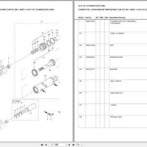 Mitsubishi V120B50-70 MSimplex Mast 5.0M To 7.0M Europe Parts Catalog 98796-97B00