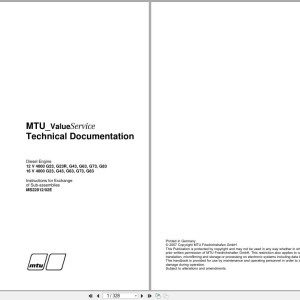 MTU 12V4000G23 to 12V4000G83 Technical Manual MS22012_02E