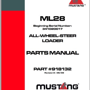 Mustang ML28 Parts Manual 918132D