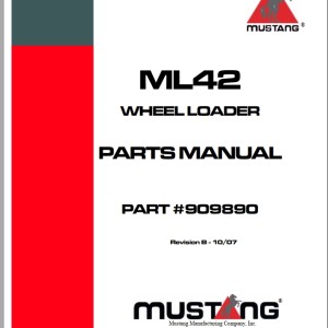 Mustang ML42 Parts Manual 909890B