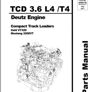 Deutz TCD 3.6 L4 TCD 3.6 T4 Parts Manual 50960148A