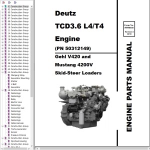 Deutz TCD3.6 L4 T4 Parts Manual 50950440A