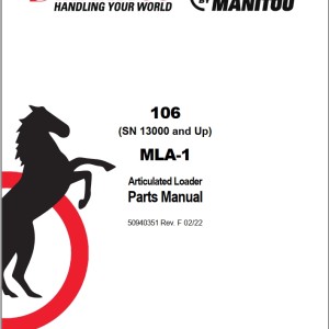 Mustang 106 MLA-1 Parts Manual 50940351F