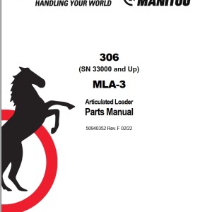 Mustang 306 MLA-3 Parts Manual 50940352F