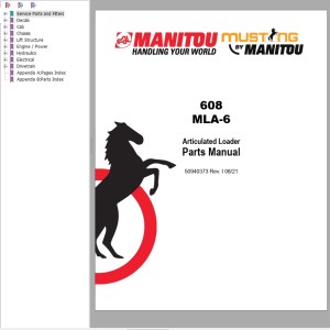 Mustang 608 MLA-6 Parts Manual 50940373I