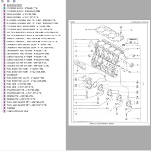 Yanmar 4TNV98-YTBL 4TNV106T-XTBL Parts Manual 917086