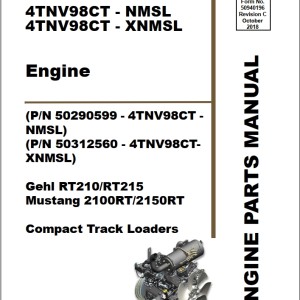 Yanmar 4TNV98CT-NMSL 4TNV98CT-XNMSL Parts Manual 50940196C