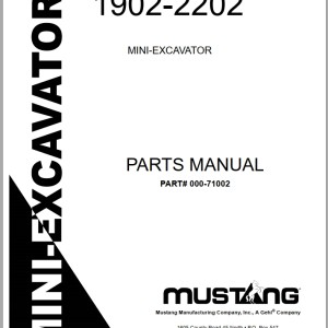Mustang 1902-2202 Parts Manual 000-71002A