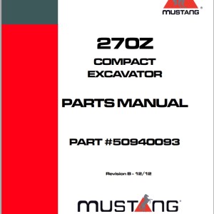Mustang 270Z Parts Manual 50940093B
