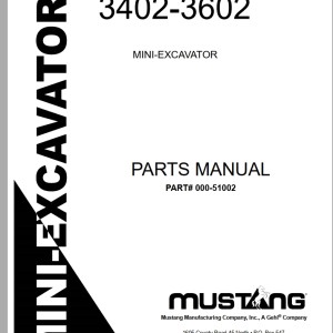 Mustang 3402-3602 Parts Manual 000-51002A