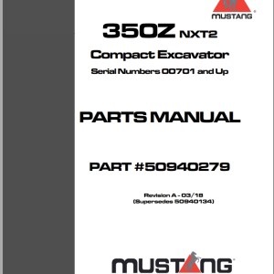 Mustang 350Z NXT2 Parts Manual 50940279B