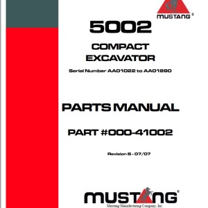 Mustang 5002 Parts Manual 000-41002B
