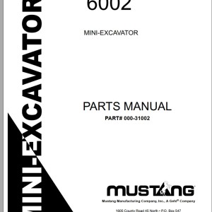 Mustang 6002 Parts Manual 000-31002A