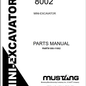 Mustang 8002 Parts Manual 000-11002A