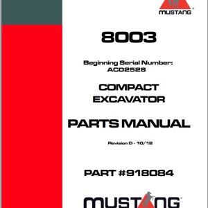 Mustang 8003 Parts Manual 918084D