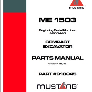 Mustang ME1503 Parts Manual 918045F