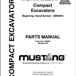 Mustang ME1903 ME2203 Parts Manual 918046