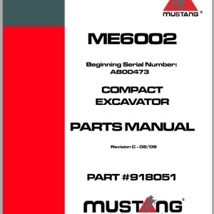 Mustang ME6002 Parts Manual 918051C