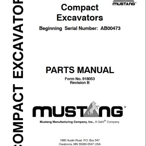 Mustang ME8002 Parts Manual 918053B